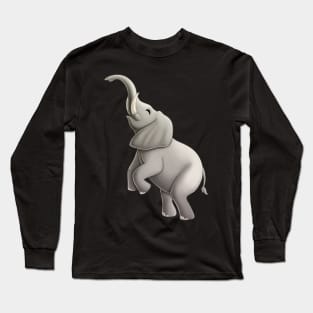 Cute elephant standing on the back legs. Long Sleeve T-Shirt